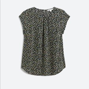 New Fun2Fun Kaden Pleated Blouse in Black Floral Size XL